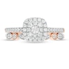 Thumbnail Image 4 of 1/2 CT. T.W. Composite Cushion-Shaped Diamond Art Deco Bridal Set in 10K Rose Gold