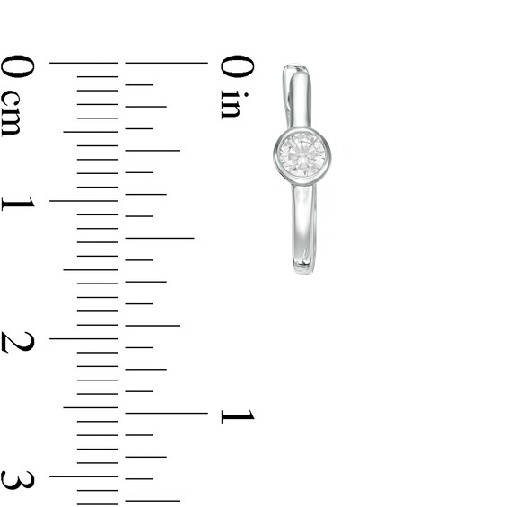 1/4 CT. T.w. Diamond Solitaire Hoop Earrings in 10K White Gold