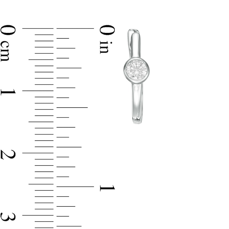 Main Image 3 of 1/4 CT. T.W. Diamond Solitaire Hoop Earrings in 10K White Gold