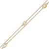 Thumbnail Image 1 of 1/4 CT. T.W. Pear-Shaped Diamond Station Double Strand Bracelet in 10K Gold - 7.25"