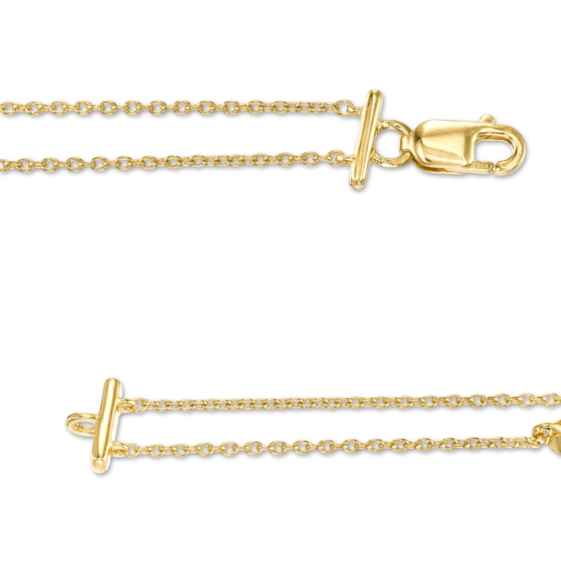 Main Image 3 of 1/4 CT. T.W. Pear-Shaped Diamond Station Double Strand Bracelet in 10K Gold - 7.25"