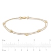 Thumbnail Image 4 of 1/4 CT. T.W. Pear-Shaped Diamond Station Double Strand Bracelet in 10K Gold - 7.25"