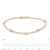 Thumbnail Image 3 of 1/4 CT. T.W. Pear-Shaped Diamond Station Double Strand Bracelet in 10K Gold - 7.25"