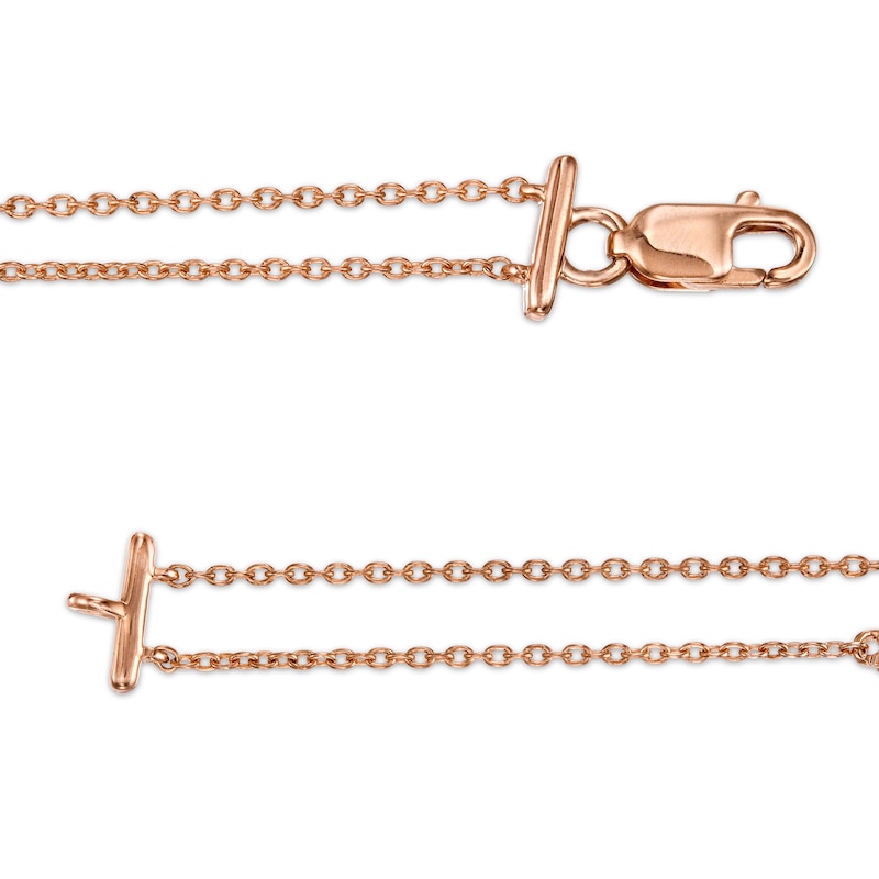 1/4 CT. T.W. Pear-Shaped Diamond Station Double Strand Bracelet in 10K Rose Gold - 7.25"