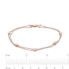 Thumbnail Image 3 of 1/4 CT. T.W. Pear-Shaped Diamond Station Double Strand Bracelet in 10K Rose Gold - 7.25"