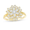 Thumbnail Image 1 of 3/8 CT. T.W. Diamond Layered Flower Ring in 10K Gold