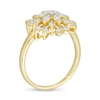 Thumbnail Image 2 of 3/8 CT. T.W. Diamond Layered Flower Ring in 10K Gold