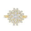 Thumbnail Image 3 of 3/8 CT. T.W. Diamond Layered Flower Ring in 10K Gold