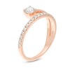 1/2 CT. T.W. Diamond Solitaire-Style Wrap Ring in 10K Rose Gold