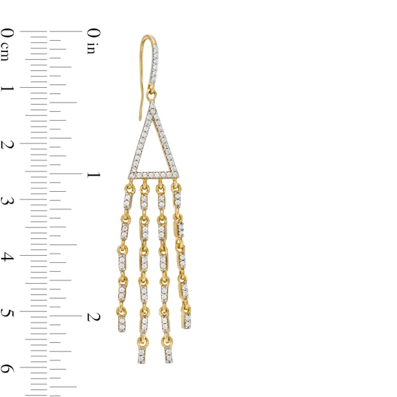 5/8 CT. T.w. Diamond Triangle Chandelier Drop Earrings in 10K Gold