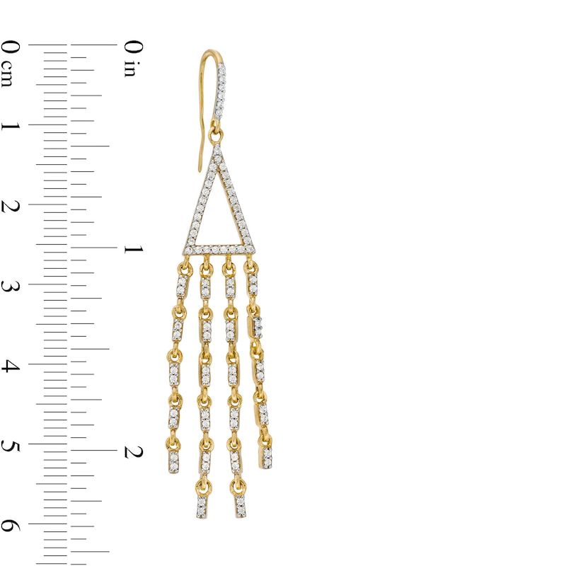 5/8 CT. T.W. Diamond Triangle Chandelier Drop Earrings in 10K Gold