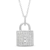 Thumbnail Image 1 of 3/4 CT. T.W. Diamond Lock Pendant in 10K White Gold