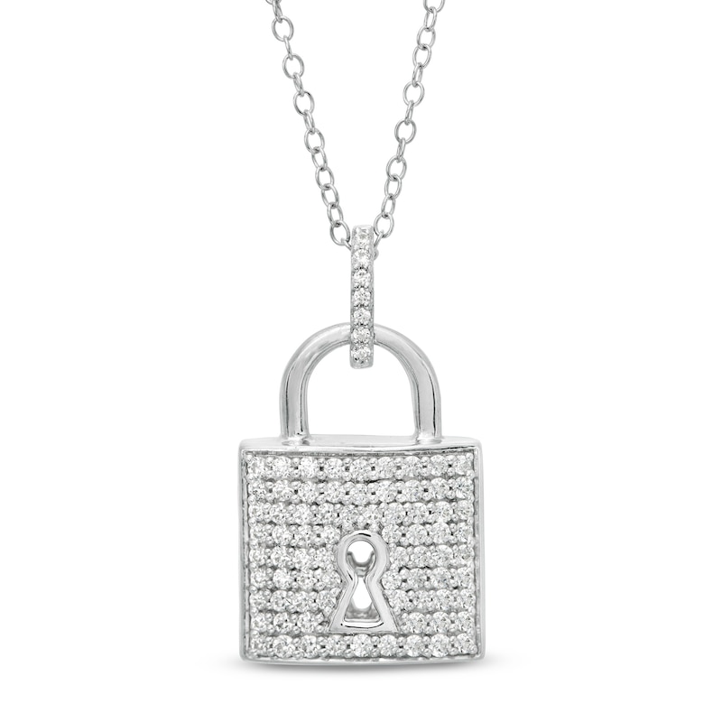 diamond padlock pendant