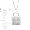 Thumbnail Image 3 of 3/4 CT. T.W. Diamond Lock Pendant in 10K White Gold