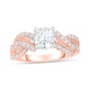 Thumbnail Image 0 of 1-1/10 CT. T.W. Diamond Crossover Vintage-Style Engagement Ring in 14K Two-Tone Gold