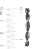 Thumbnail Image 3 of 1/2 CT. T.W. Enhanced Black and White Diamond Twist Hoop Earrings in Sterling Silver with Black Rhodium