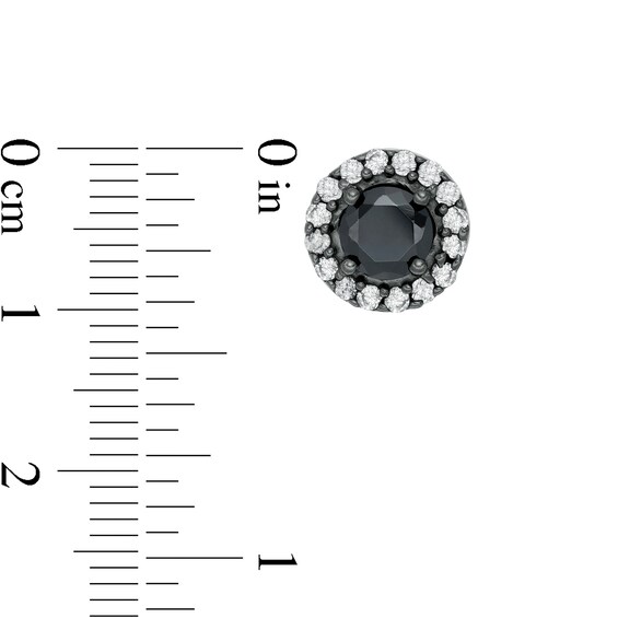 2-5/8 CT. T.W. Enhanced Black and White Diamond Frame Stud Earrings in 10K White Gold with Black Rhodium 2-5/8 CT. T.W. Enhanced Black and White Diamond Frame Stud Earrings in 10K White Gold with Black Rhodium