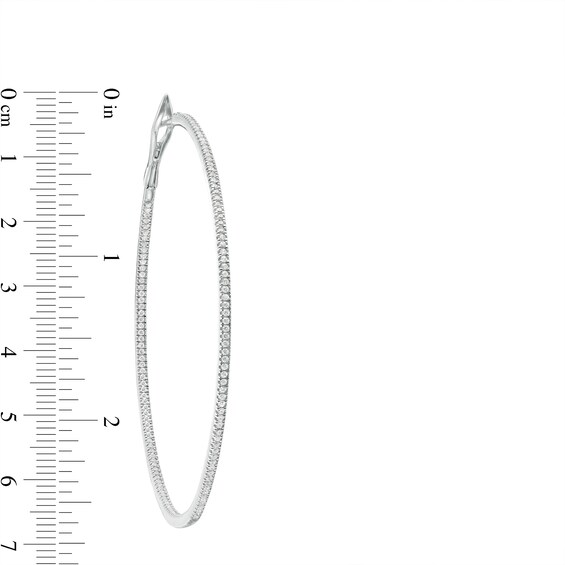 1-1/2 CT. T.w. Diamond Inside-Out 66.0mm Hoop Earrings in 10K White Gold