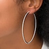 Thumbnail Image 2 of 2 CT. T.W. Diamond Inside-Out 74.5mm Hoop Earrings in 10K White Gold