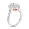 Thumbnail Image 2 of Love’s Destiny by Zales 1-3/4 CT. T.W. Certified Oval Diamond Double Frame Engagement Ring in 14K Two-Tone Gold (I/SI2)