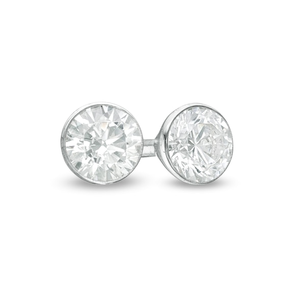 1/5 CT. T.w. Diamond Solitaire Stud Earrings in 14K White Gold