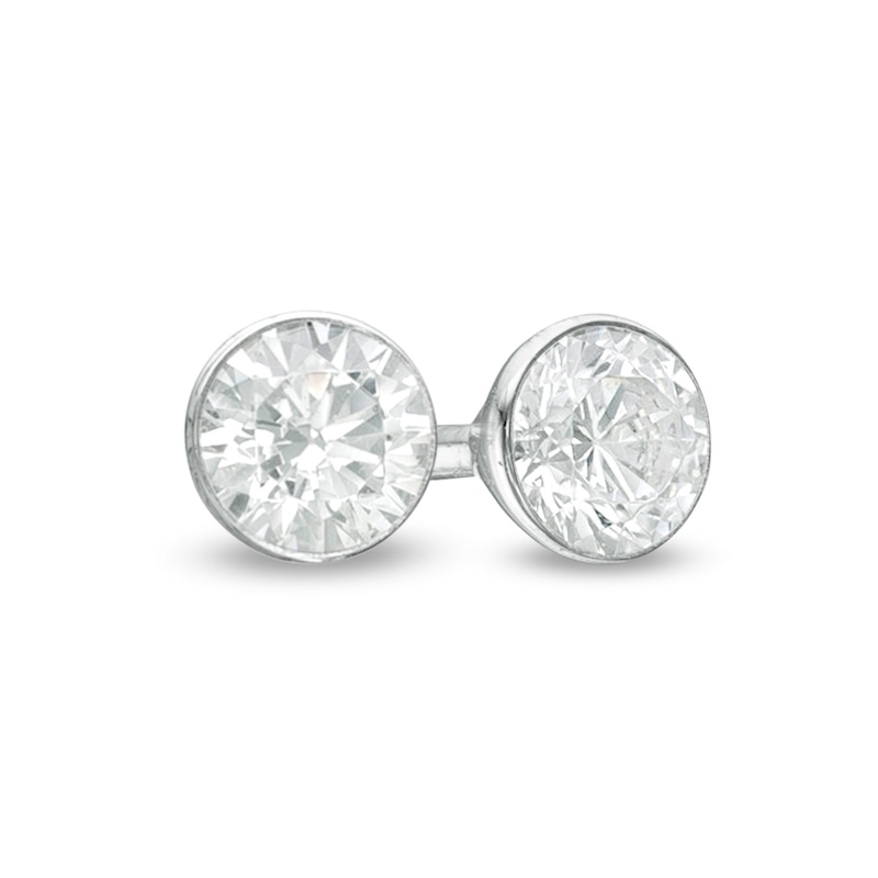 Main Image 1 of 1/5 CT. T.W. Diamond Solitaire Stud Earrings in 14K White Gold