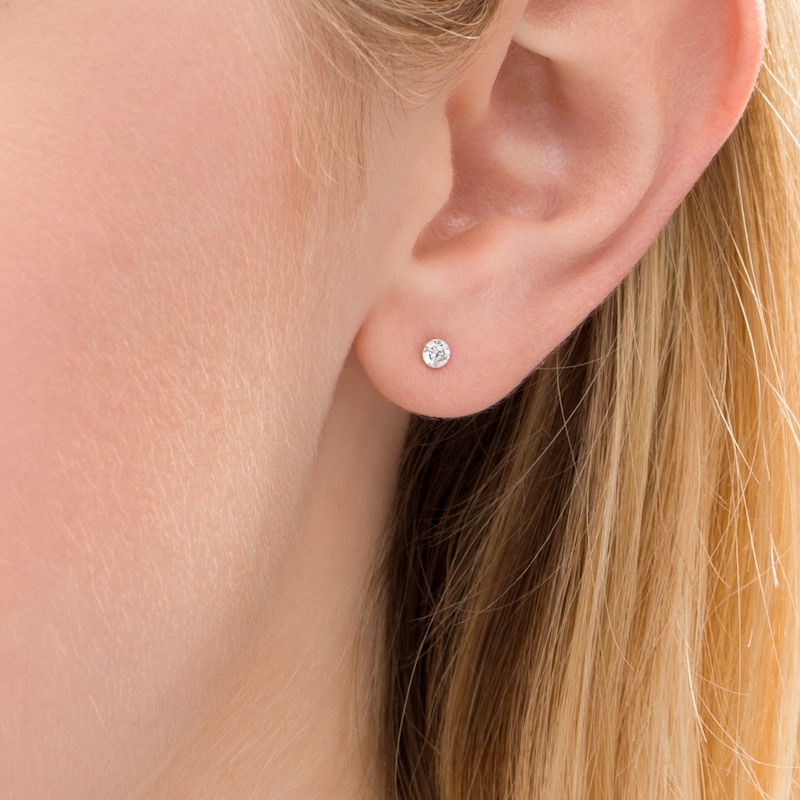 Main Image 2 of 1/5 CT. T.W. Diamond Solitaire Stud Earrings in 14K White Gold