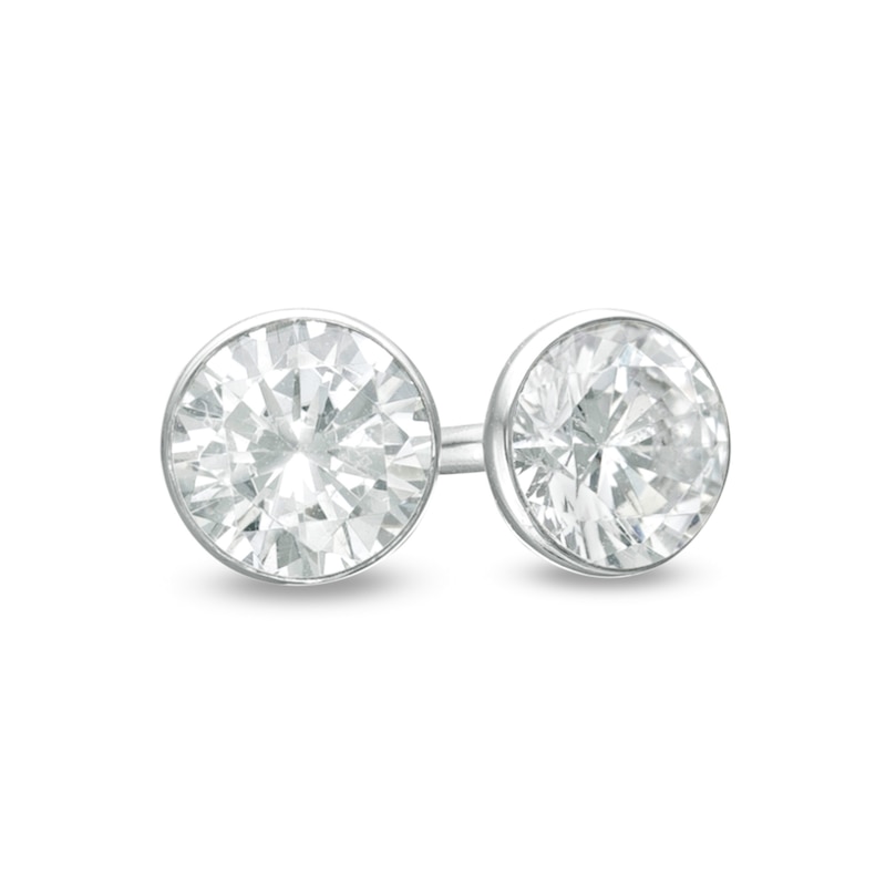 3/8 CT. T.W. Diamond Solitaire Stud Earrings in 14K White Gold