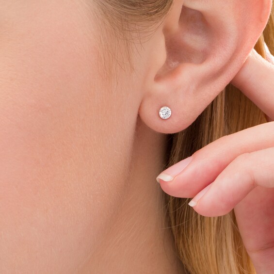 3/8 CT. T.w. Diamond Solitaire Stud Earrings in 14K White Gold