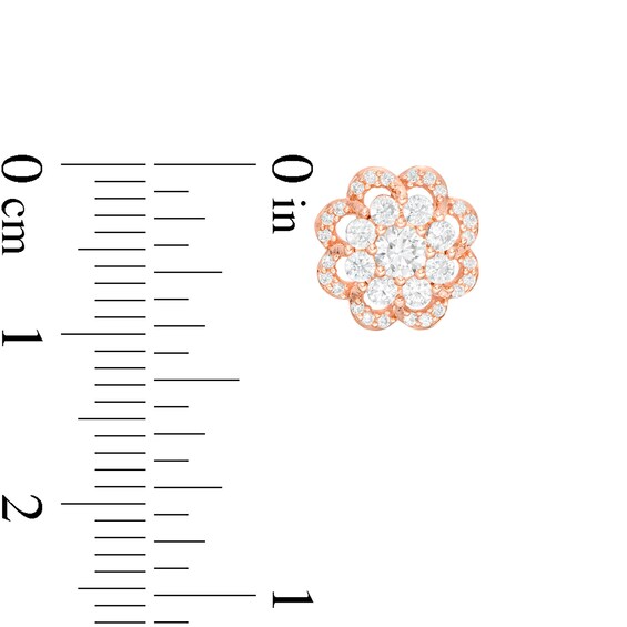 3/4 CT. T.W. Composite Diamond Scallop Frame Flower Stud Earrings in 10K Rose Gold 3/4 CT. T.W. Composite Diamond Scallop Frame Flower Stud Earrings in 10K Rose Gold