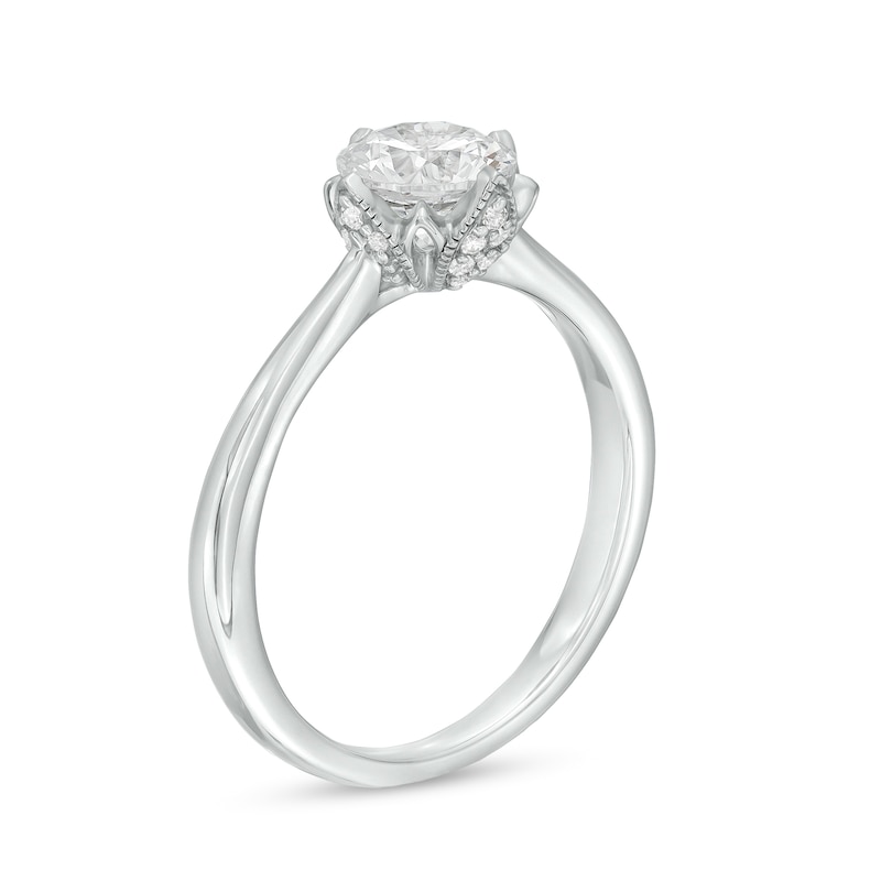 Main Image 3 of Celebration Ideal 1 CT. T.W. Certified Diamond Frame Engagement Ring in 14K White Gold (I/I1)