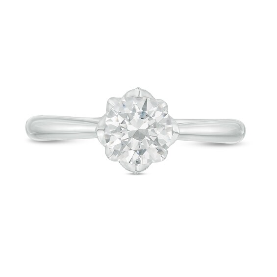 Celebration Ideal 1 CT. T.w. Certified Diamond Frame Engagement Ring in 14K White Gold (I/I1)