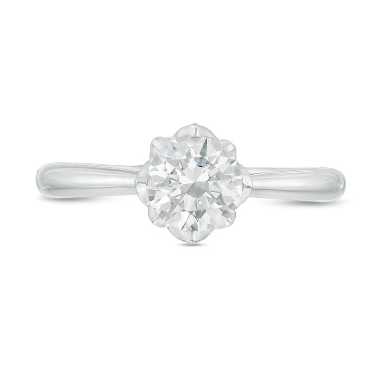 Main Image 4 of Celebration Ideal 1 CT. T.W. Certified Diamond Frame Engagement Ring in 14K White Gold (I/I1)