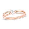 1/5 CT. T.W. Pear-Shaped Diamond Crossover Promise Ring in 10K Rose Gold
