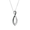 Thumbnail Image 1 of 1/3 CT. T.W. Journey Diamond Infinity Pendant in 10K White Gold and Black Rhodium