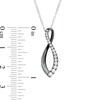Thumbnail Image 3 of 1/3 CT. T.W. Journey Diamond Infinity Pendant in 10K White Gold and Black Rhodium
