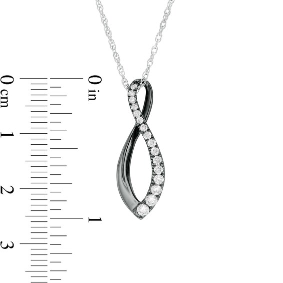 1/3 CT. T.w. Journey Diamond Infinity Pendant in 10K White Gold and Black Rhodium