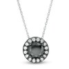 Thumbnail Image 1 of 2-3/4 CT. T.W. Enhanced Black and White Diamond Frame Pendant in 10K White Gold with Black Rhodium