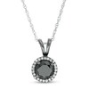 Thumbnail Image 1 of 1-1/5 CT. T.W. Enhanced Black and White Diamond Frame Drop Pendant in 10K White Gold with Black Rhodium