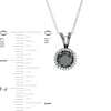 Thumbnail Image 3 of 1-1/5 CT. T.W. Enhanced Black and White Diamond Frame Drop Pendant in 10K White Gold with Black Rhodium