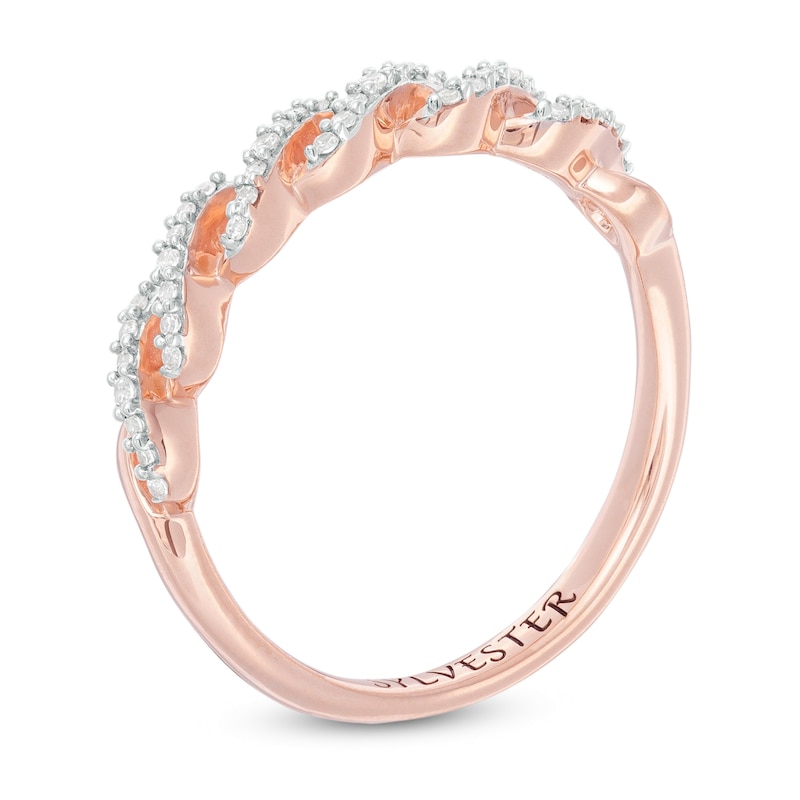 1/6 CT. T.W. Diamond Cascading Anniversary Band in 10K Rose Gold (1 Line)