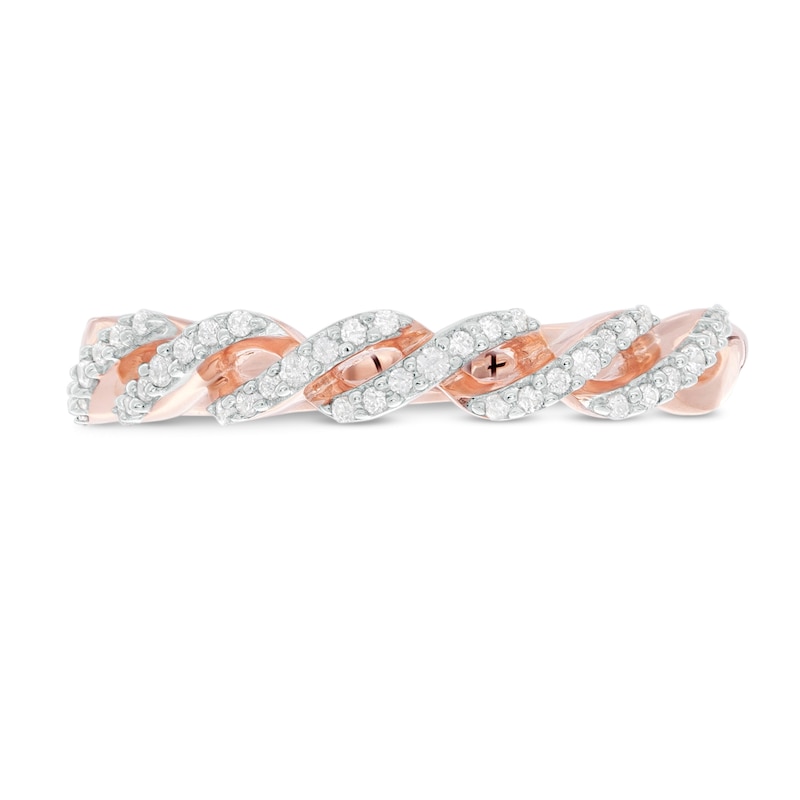 1/6 CT. T.W. Diamond Cascading Anniversary Band in 10K Rose Gold (1 Line)