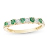 Thumbnail Image 1 of Alternating Emerald and 1/15 CT. T.W. Diamond Five Stone Band in 10K Gold