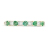 Alternating Emerald and 1/15 CT. T.W. Diamond Five Stone Band in 10K Gold