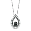 Thumbnail Image 0 of 1 CT. T.W. Enhanced Black and White Diamond Teardrop Frame Pendant in 10K White Gold with Black Rhodium