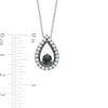 Thumbnail Image 2 of 1 CT. T.W. Enhanced Black and White Diamond Teardrop Frame Pendant in 10K White Gold with Black Rhodium