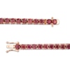Thumbnail Image 2 of 4.0mm Rhodolite Garnet Tennis Bracelet in Sterling Silver with Rose Rhodium - 7.25"