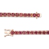 Thumbnail Image 3 of 4.0mm Rhodolite Garnet Tennis Bracelet in Sterling Silver with Rose Rhodium - 7.25"