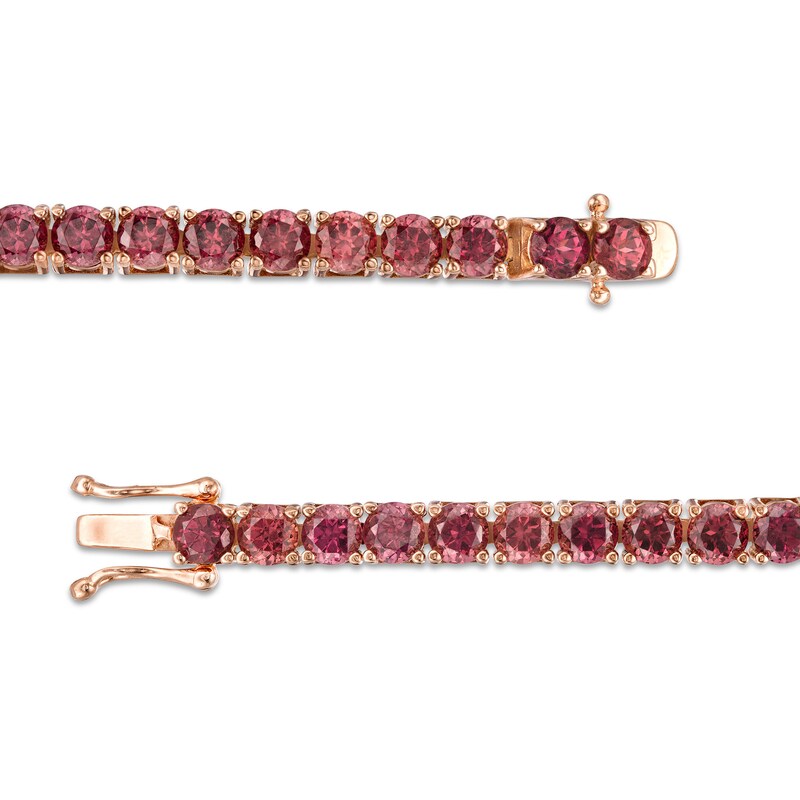 4.0mm Rhodolite Garnet Tennis Bracelet in Sterling Silver with Rose Rhodium - 7.25"