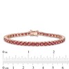 Thumbnail Image 4 of 4.0mm Rhodolite Garnet Tennis Bracelet in Sterling Silver with Rose Rhodium - 7.25"